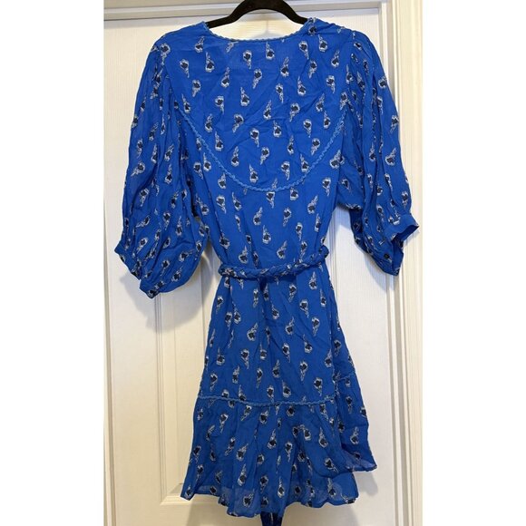 Crosby by Mollie Burch Mia Mini Dress In Blue Island Blossom Size Small - Picture 2 of 9